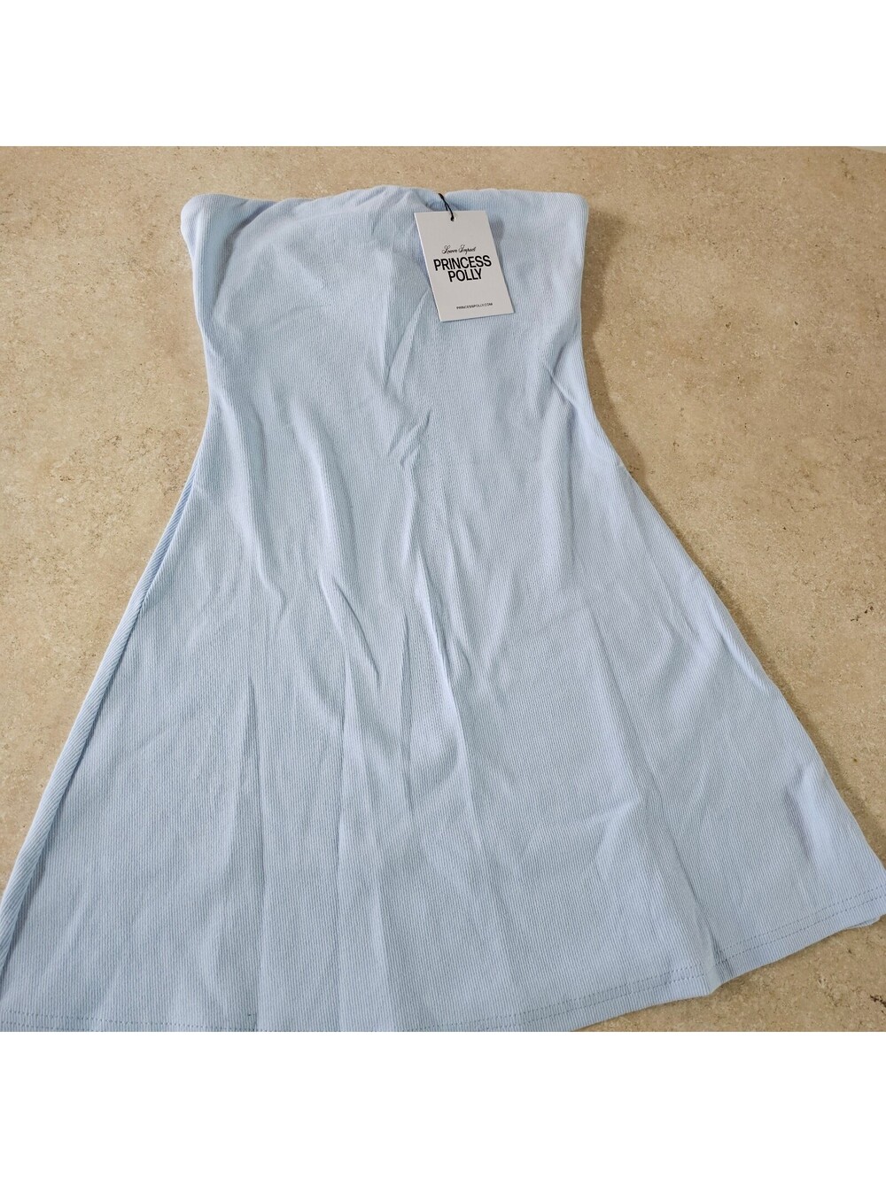 Princess Polly Light Blue Strapless Mini Dress Size 4 NWT